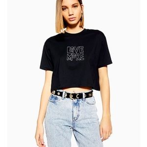 Topshop Love More Cropped T-shirt